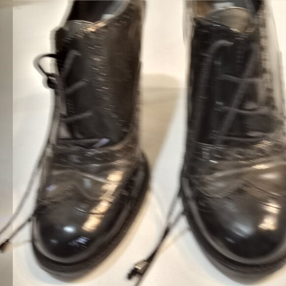 DUNE LONDON BLACK LEATHER LACE UP PUMP OXFORD HEEL WOMEN SIZE 41 - Picture 6 of 9